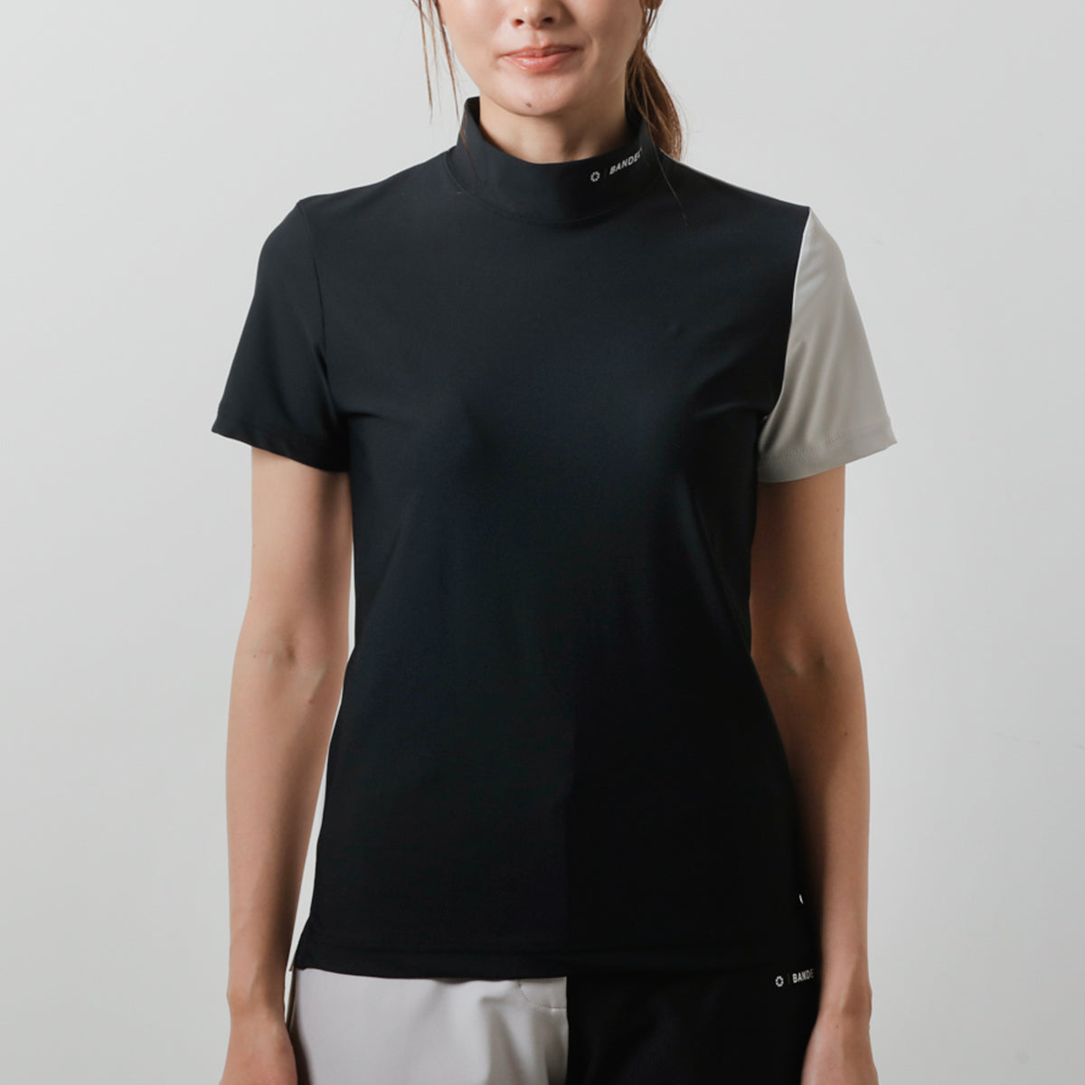 BANDEL GOLF バンデルゴルフ モックネック WOMENS BASIC COMBINATION BGI-W3SCMC BLACK GREY ブラック グレー