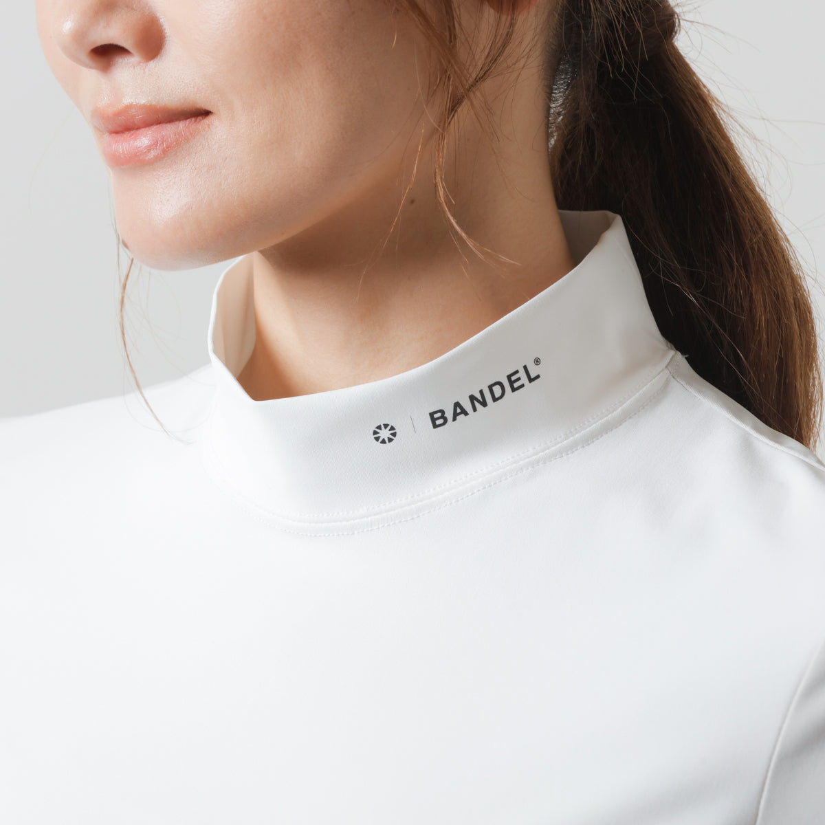 BANDEL GOLF バンデルゴルフ モックネック WOMENS BASIC COMBINATION BGI-W3SCMC WHITE GREY ホワイト グレー