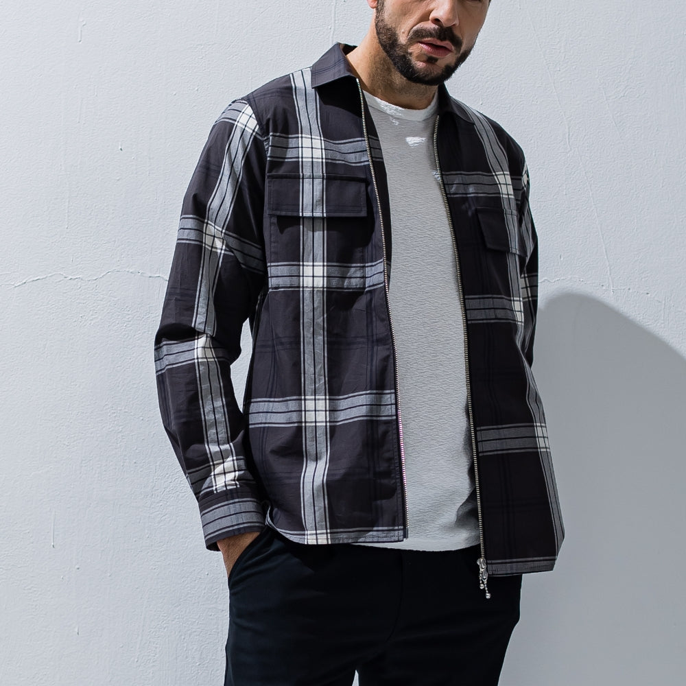 RESOUND CLOTHING リサウンド クロージング シャツジャケット CheckShirt JACKET RC27-SH-002 BLACK 【TRANSIT別注モデル】