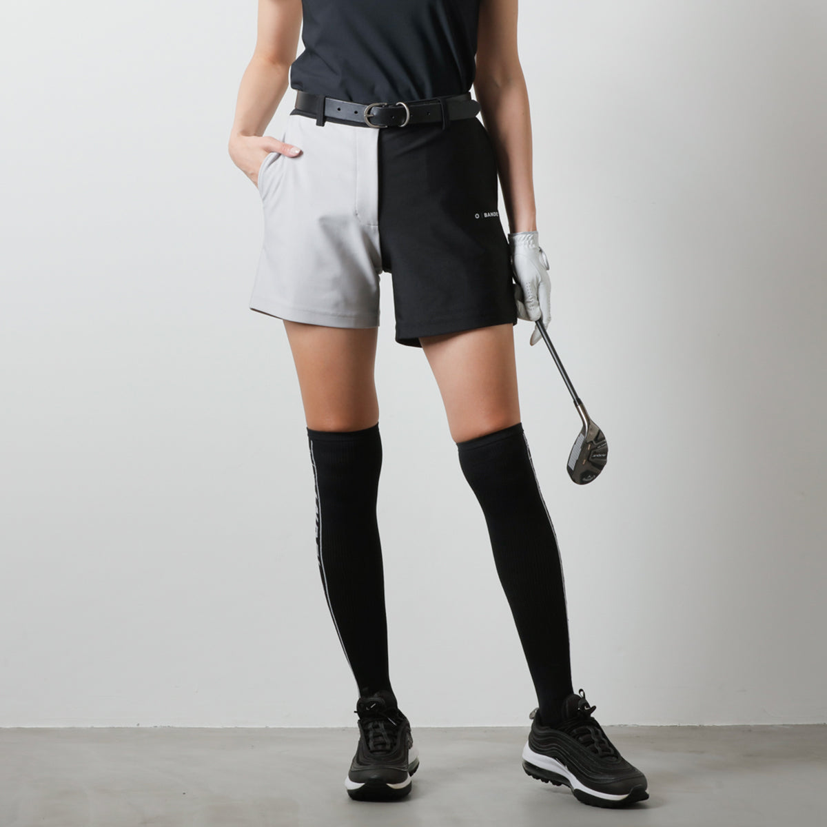 BANDEL GOLF バンデルゴルフ ショートパンツ WOMENS BASIC COMBINATIONSHORT BGI-W3SCHP BLACK GREY ブラック グレー