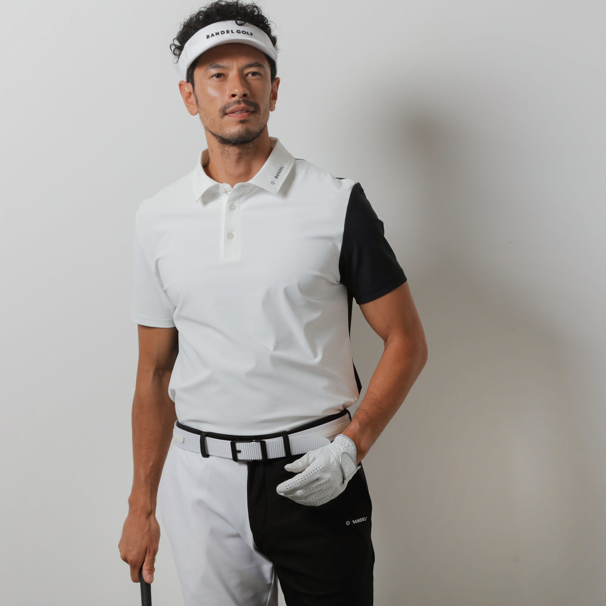 BANDEL GOLF バンデルゴルフ ポロシャツ BASIC COMBINATION S/S POLO BGI-3SCPL FrontWhitexBackBlack