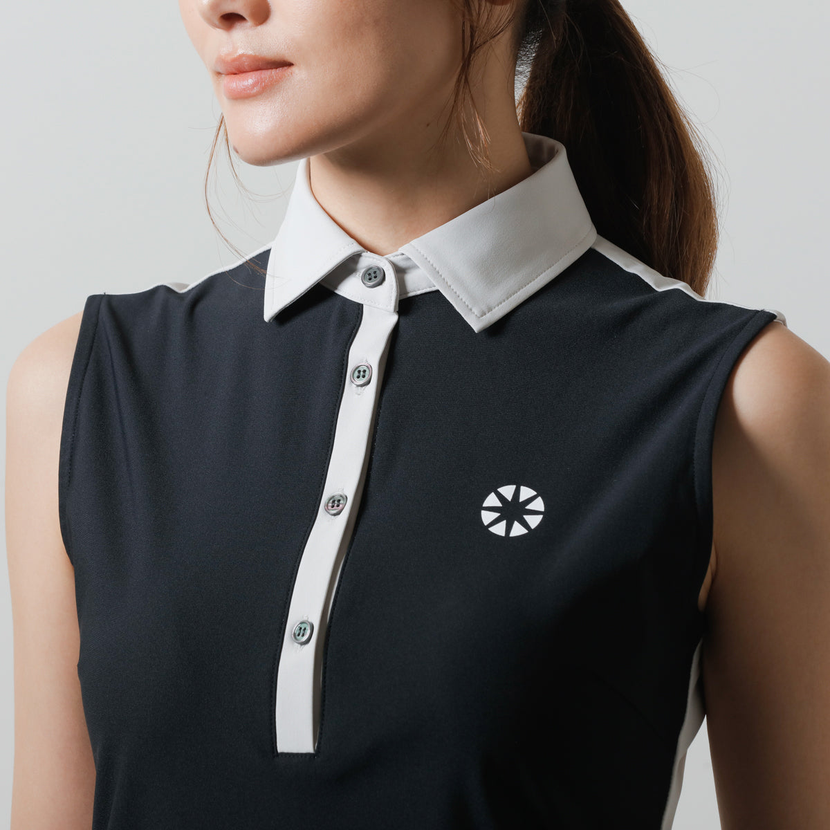 BANDEL GOLF バンデルゴルフ ワンピース BASIC COMBINATION N/S POLO BGI-W3SCOP BLACK GREY ブラック グレー