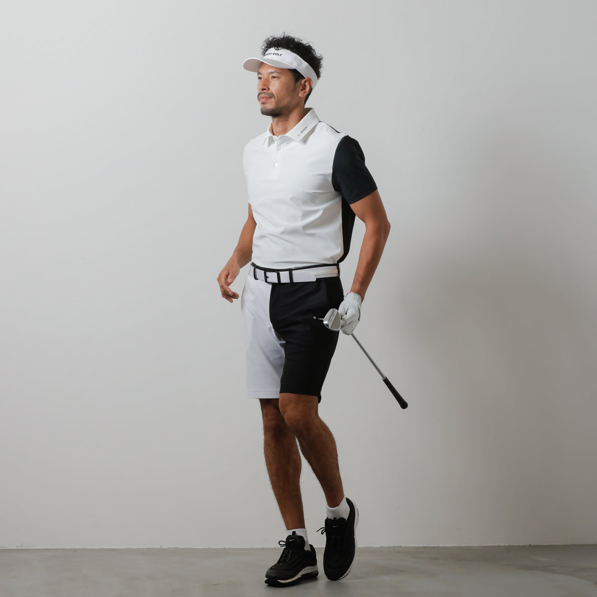 BANDEL GOLF バンデルゴルフ ポロシャツ BASIC COMBINATION S/S POLO BGI-3SCPL FrontWhitexBackBlack