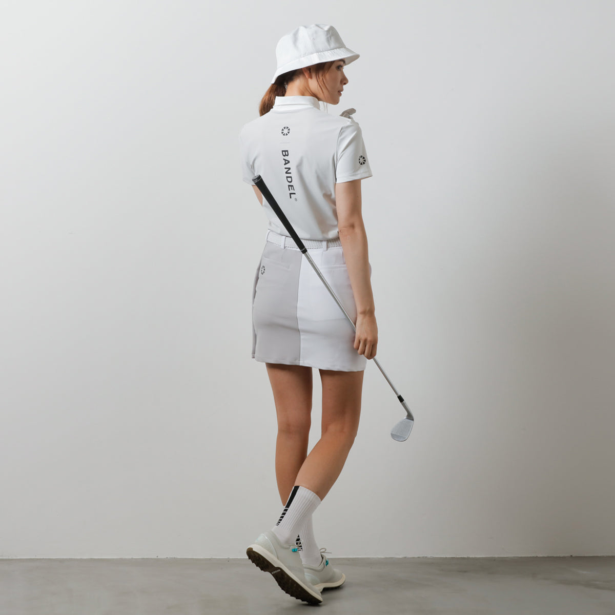 BANDEL GOLF バンデルゴルフ モックネック WOMENS BASIC COMBINATION BGI-W3SCMC WHITE GREY ホワイト グレー