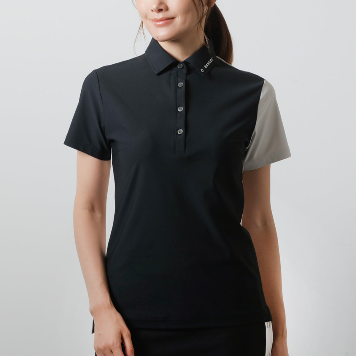 BANDEL GOLF バンデルゴルフ ポロシャツ WOMENS BASIC COMBINATION BGI-W3SCPL BLACK GREY ブラック グレー