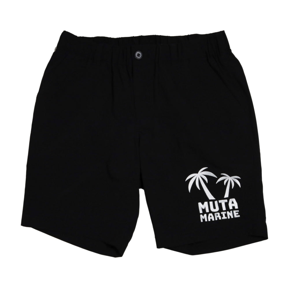 muta MARINE ムータマリン SOLOTEX® Eco-Hybrid ストレッチショートパンツ(パームツリー) MMMK-444153 BLACK