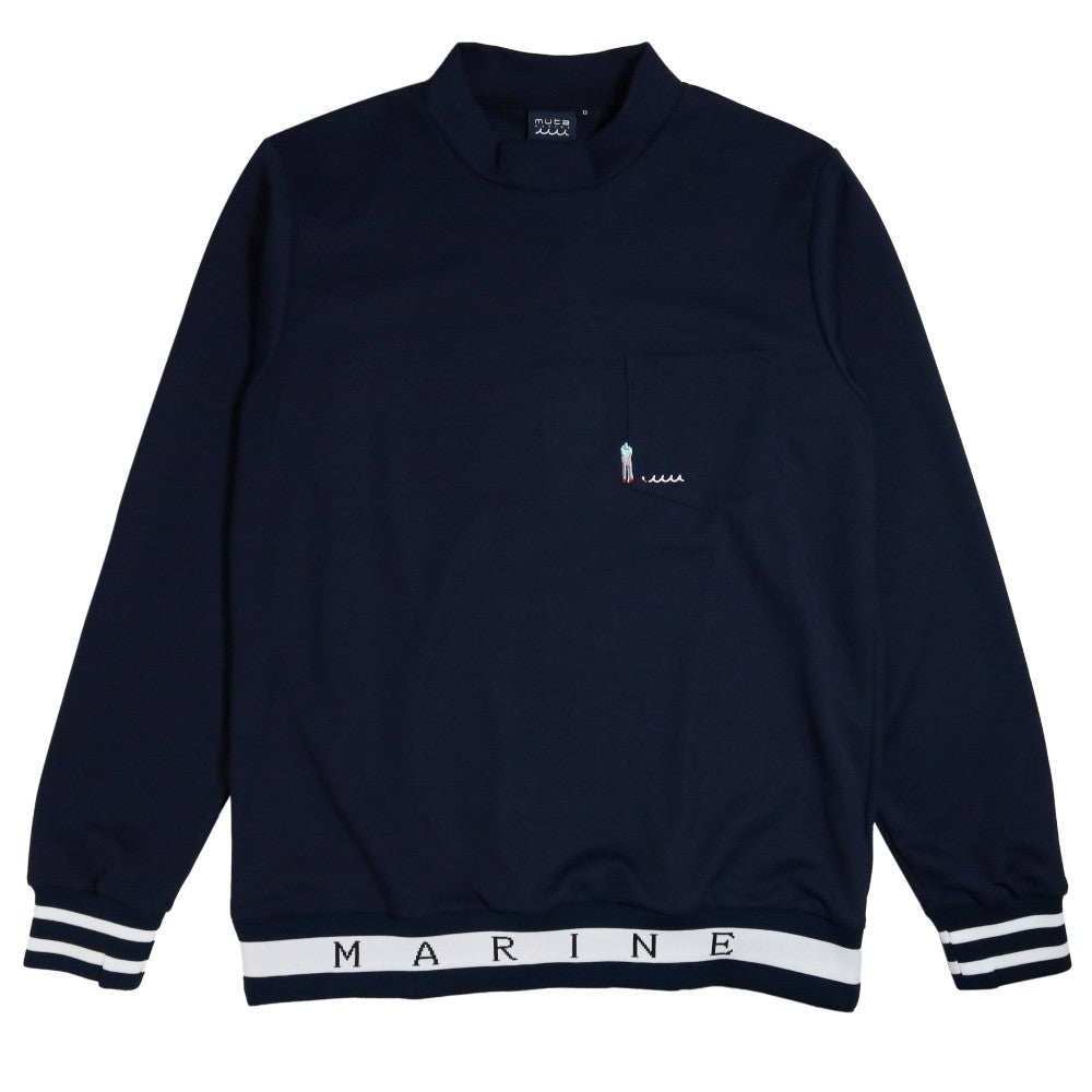 muta MARINE ムータマリン ロンT ヘムリブ モックネックシャツ (長袖) MMJC-446149 NAVY