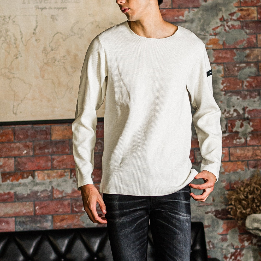RESOUND CLOTHING リサウンド クロージング ロンT ST COTTON waffle Thermal BASIC-CUT-001 WHITE