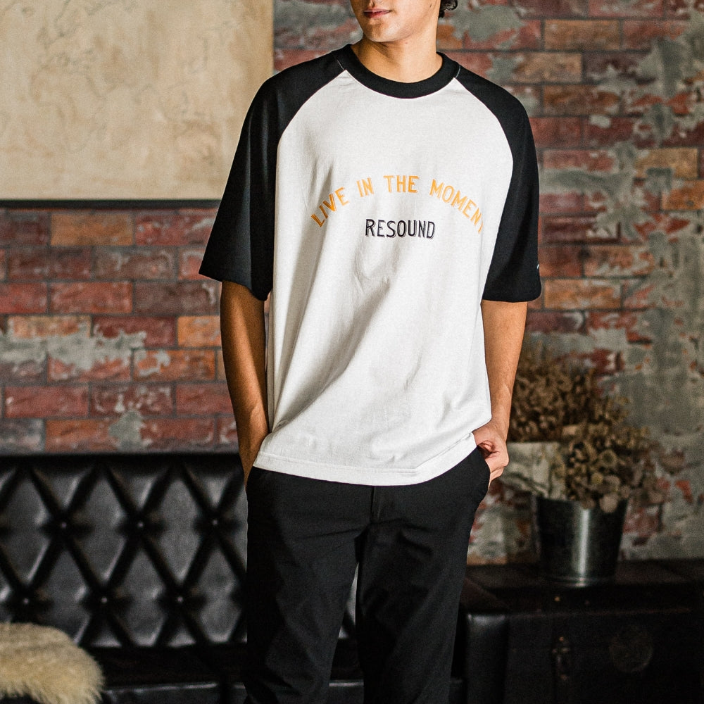 RESOUND CLOTHING リサウンド クロージング Tシャツ RAGLAN LOOSE TEE RC31-T-001 WHITExBLACK