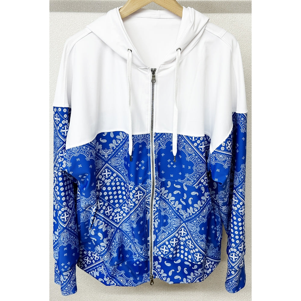 RESOUND CLOTHING リサウンド クロージング RC32-C-001 ラッシュ フーディ セットアップ Paisley RUSH OV ZIPUP HOODIE BANDANA BULE バンダナ ブルー