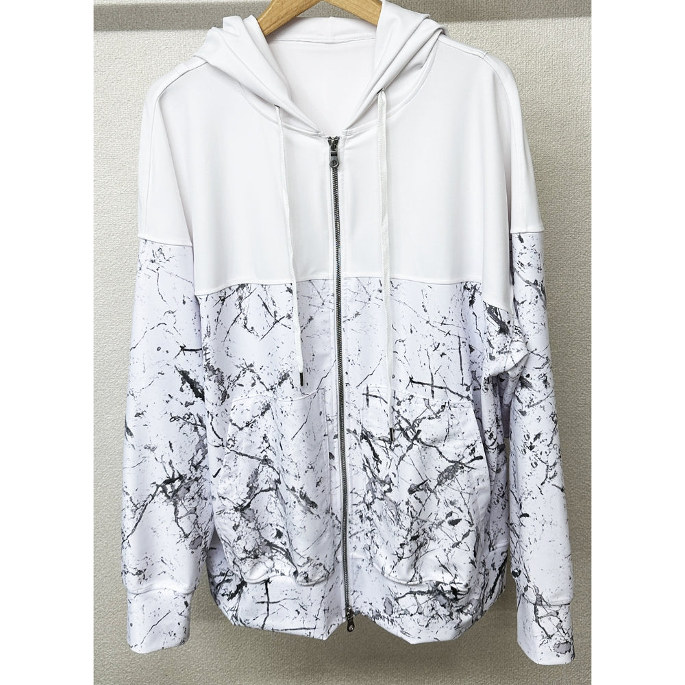 RESOUND CLOTHING リサウンド クロージング RC32-C-001 ペイント ラッシュフーディ セットアップ RUSH OV ZIPUP HOODIE PAINT WHITE ホワイト高岡蒼佑さん着用アイテム