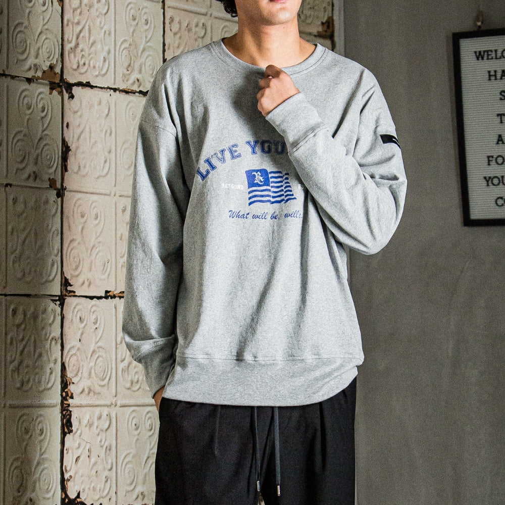 RESOUND CLOTHING リサウンド クロージング ロンT college long sleave RC31-T-008 GREY