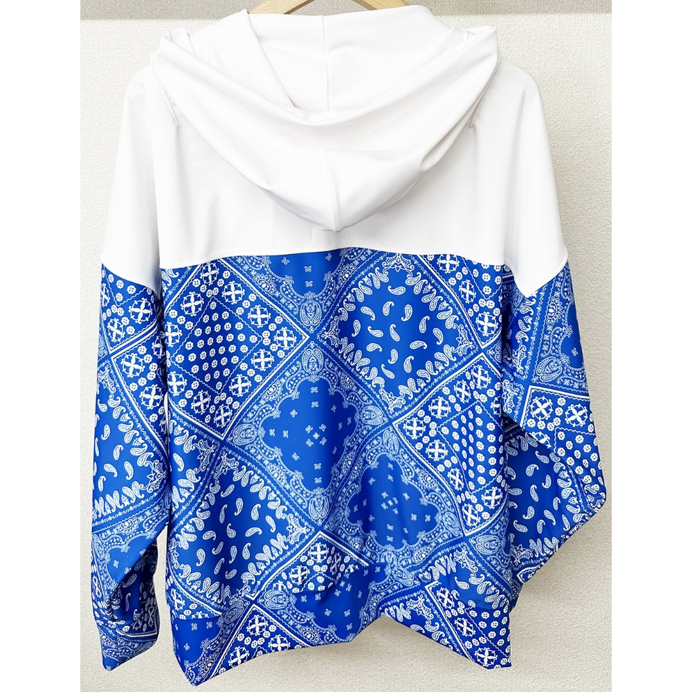 RESOUND CLOTHING リサウンド クロージング RC32-C-001 ラッシュ フーディ セットアップ Paisley RUSH OV ZIPUP HOODIE BANDANA BULE バンダナ ブルー