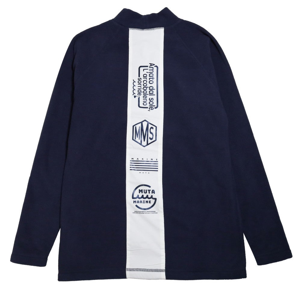 muta MARINE ムータマリン ロンT フリース切替モックネックプルオーバー MMMK-443180 NAVY