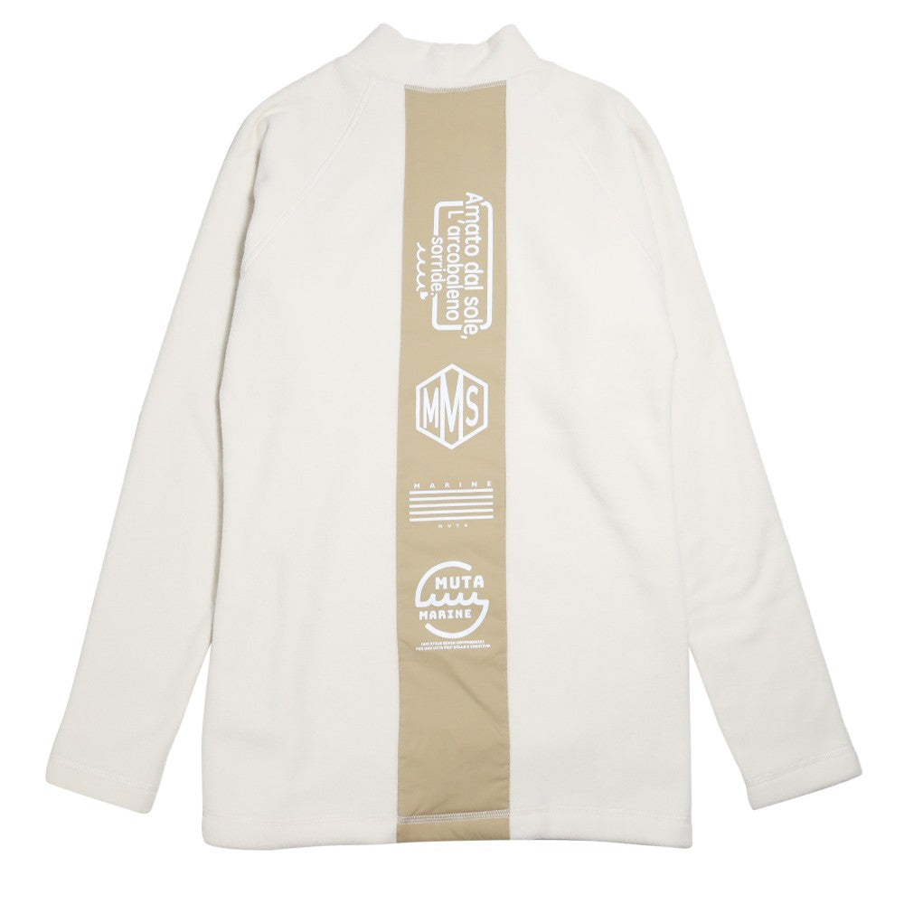 muta MARINE ムータマリン ロンT フリース切替モックネックプルオーバー MMMK-443180 WHITE