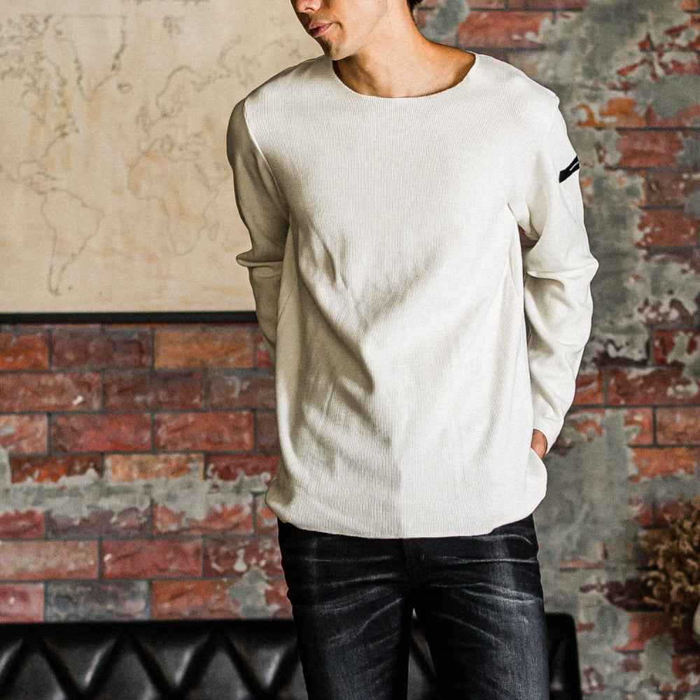 RESOUND CLOTHING リサウンド クロージング ロンT ST COTTON waffle Thermal BASIC-CUT-001 WHITE