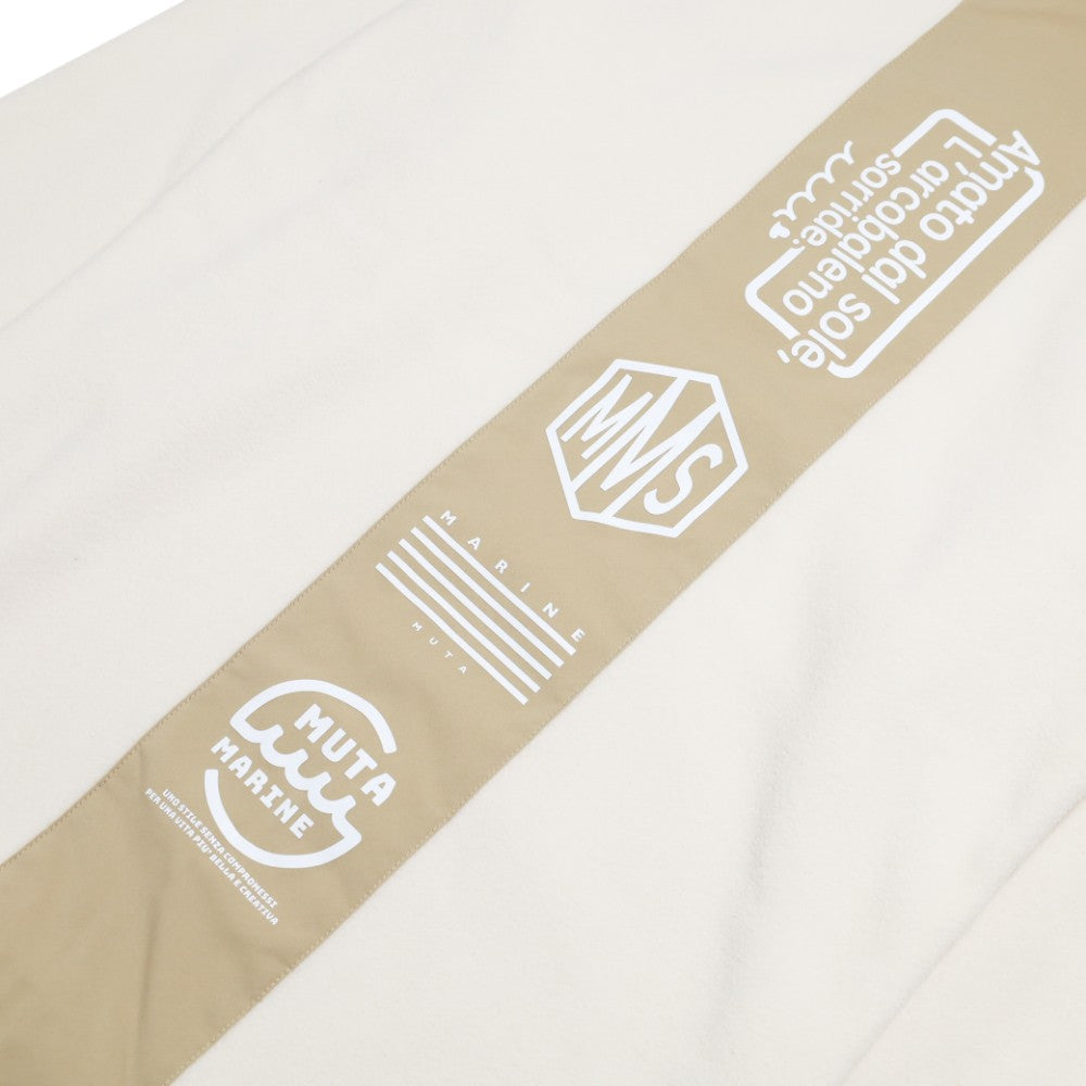 muta MARINE ムータマリン ロンT フリース切替モックネックプルオーバー MMMK-443180 WHITE