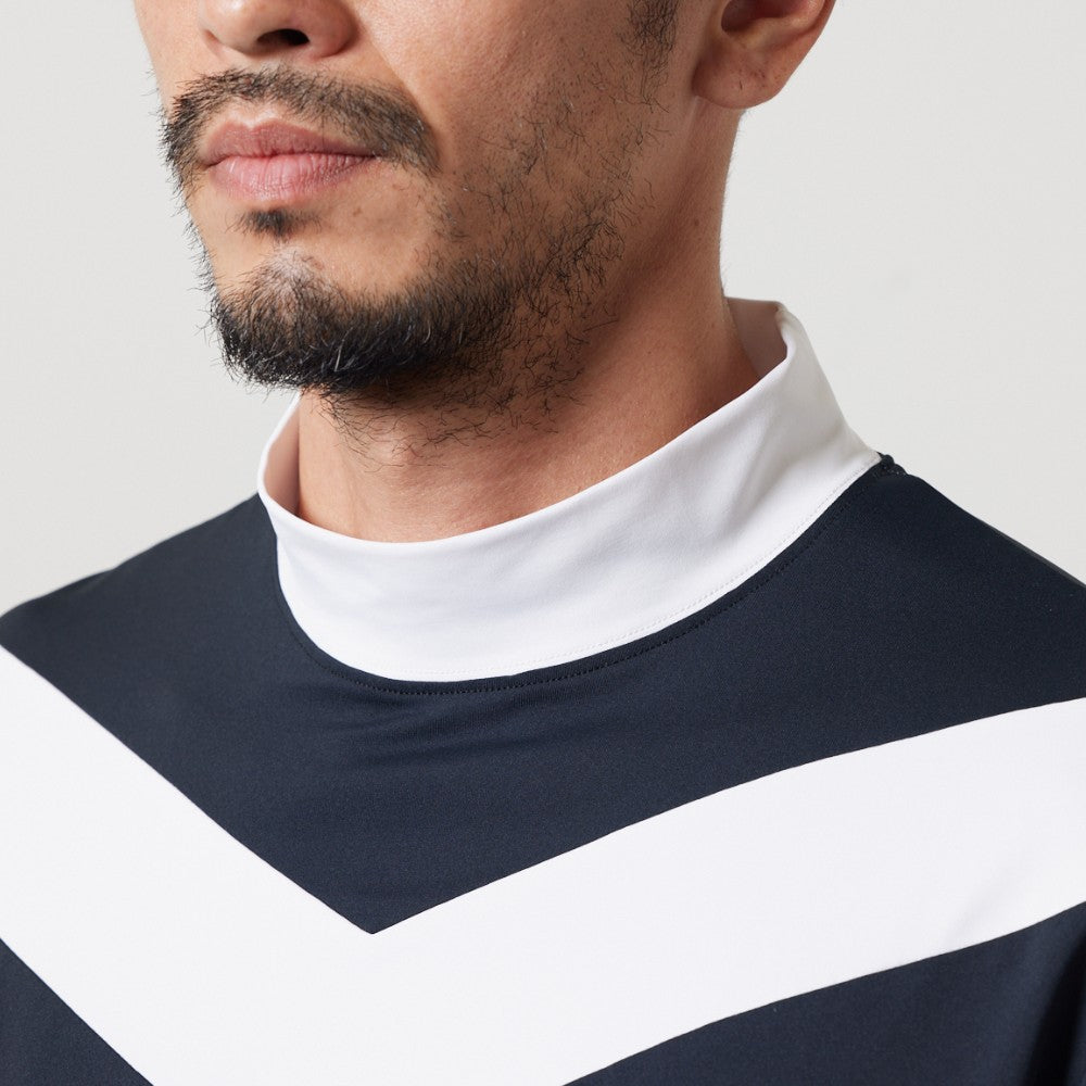 BANDEL GOLF バンデルゴルフ モックネック Tシャツ V SWITCH S/S MOC SHIIRTS BGI-3SVMC WHITExBLACK ホワイト ブラック