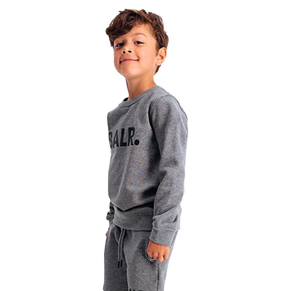 BRAND CREW NECK SWEATER B10221 キッズスウェット / GREY