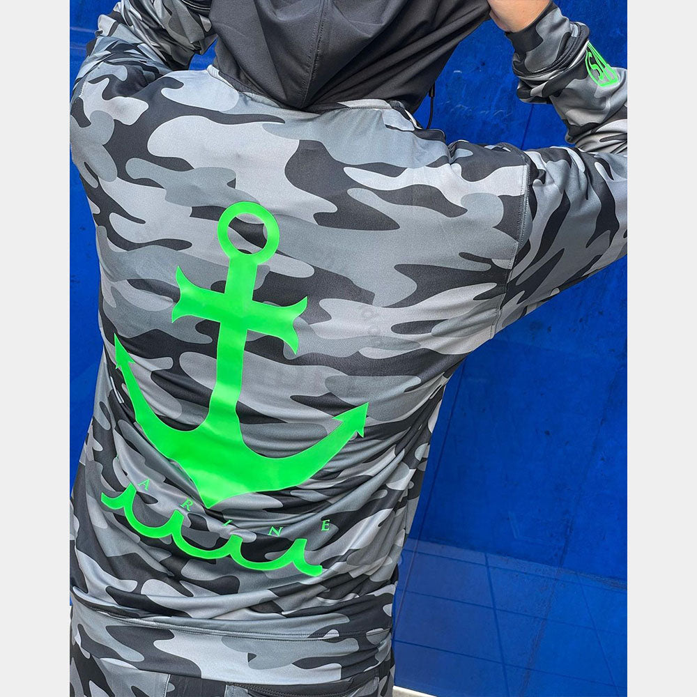 muta MARINE ムータマリン ラッシュパーカー MONO CAMO MMTK-435038 BLACK