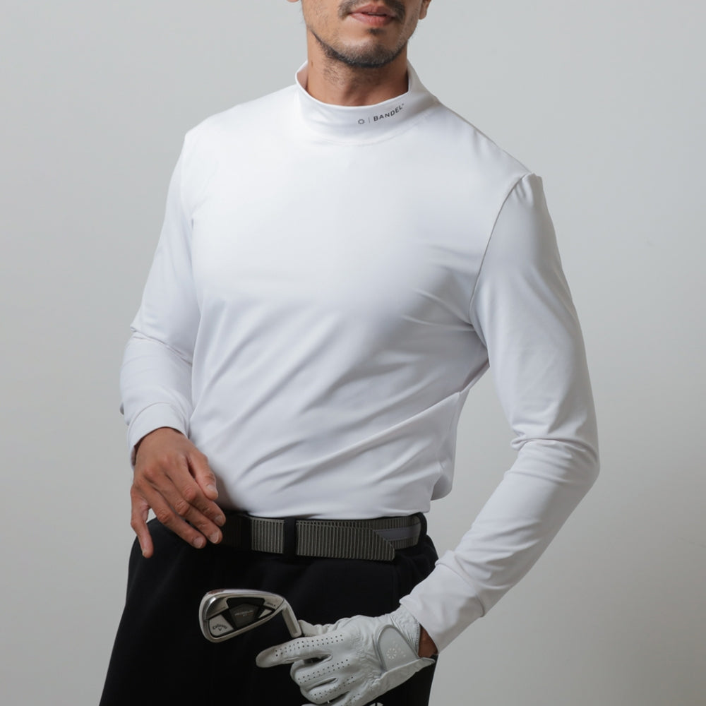 BANDEL GOLF バンデルゴルフ モックネック ロング BASIC L/S MOCK T SHIRTS BGI-BLSM WHITE ホワイト