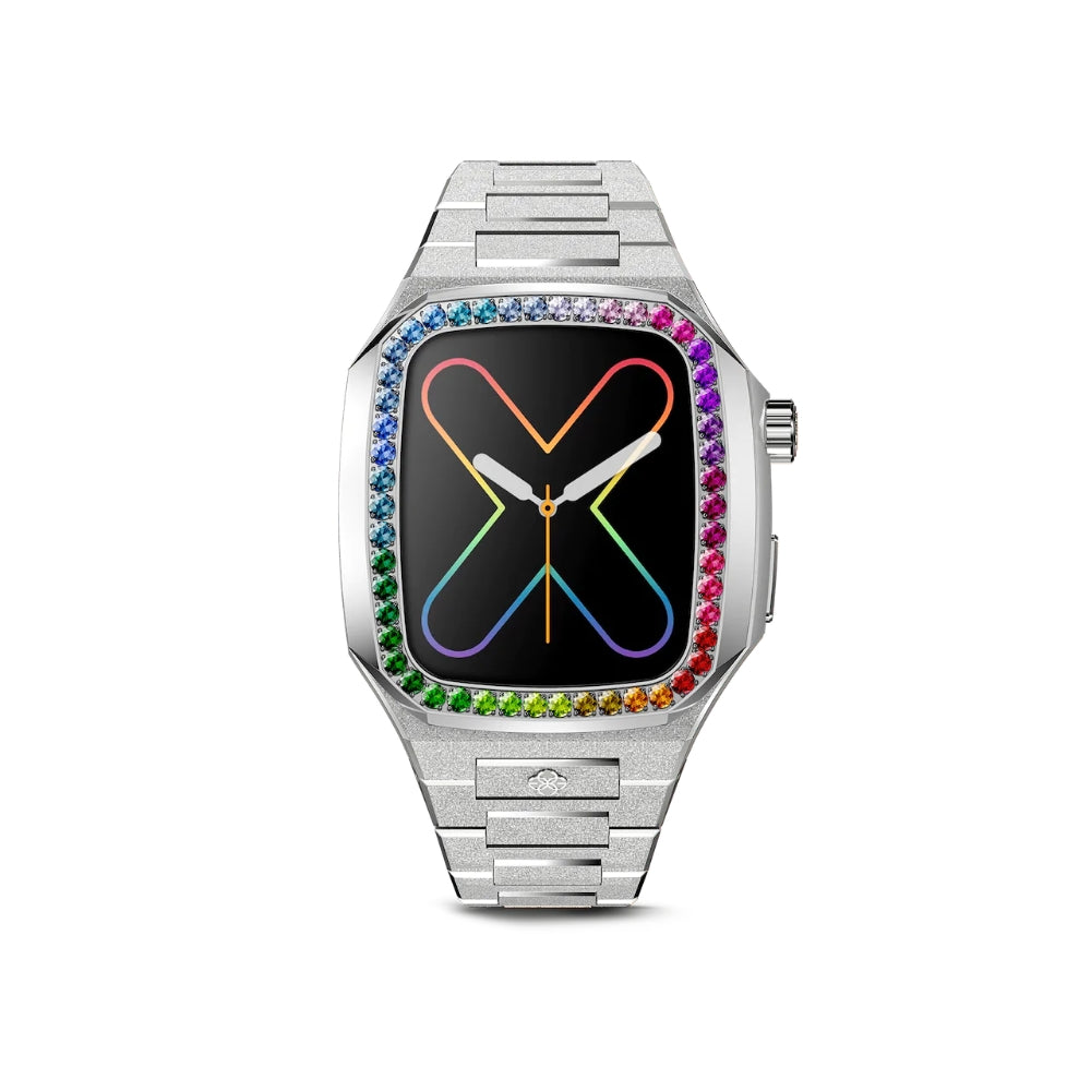 GOLDEN CONCEPT ゴールデンコンセプト Apple Watch 7/8 Case-EVF41 RAINBOW SILVER レインボー シルバー