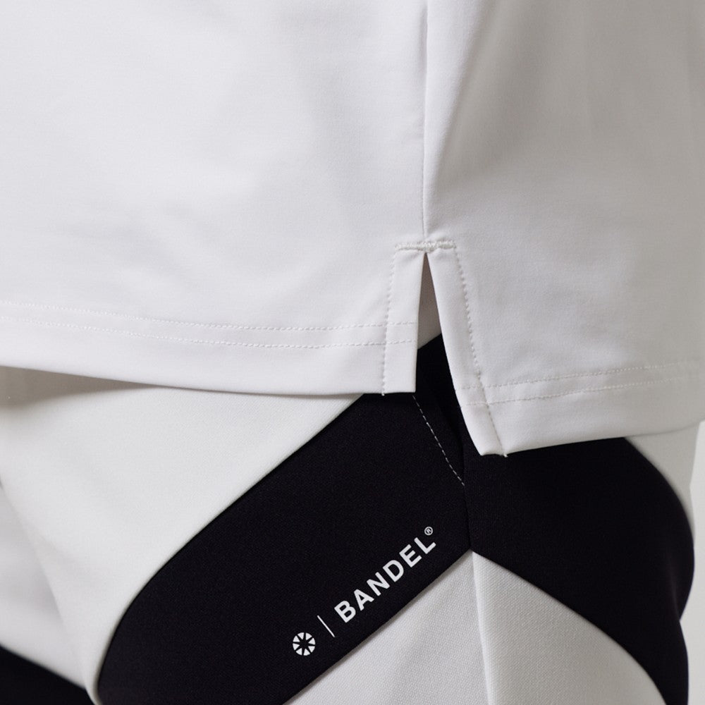 BANDEL GOLF バンデルゴルフ モックネック Tシャツ V SWITCH S/S MOC SHIIRTS BGI-3SVMC WHITExBLACK ホワイト ブラック