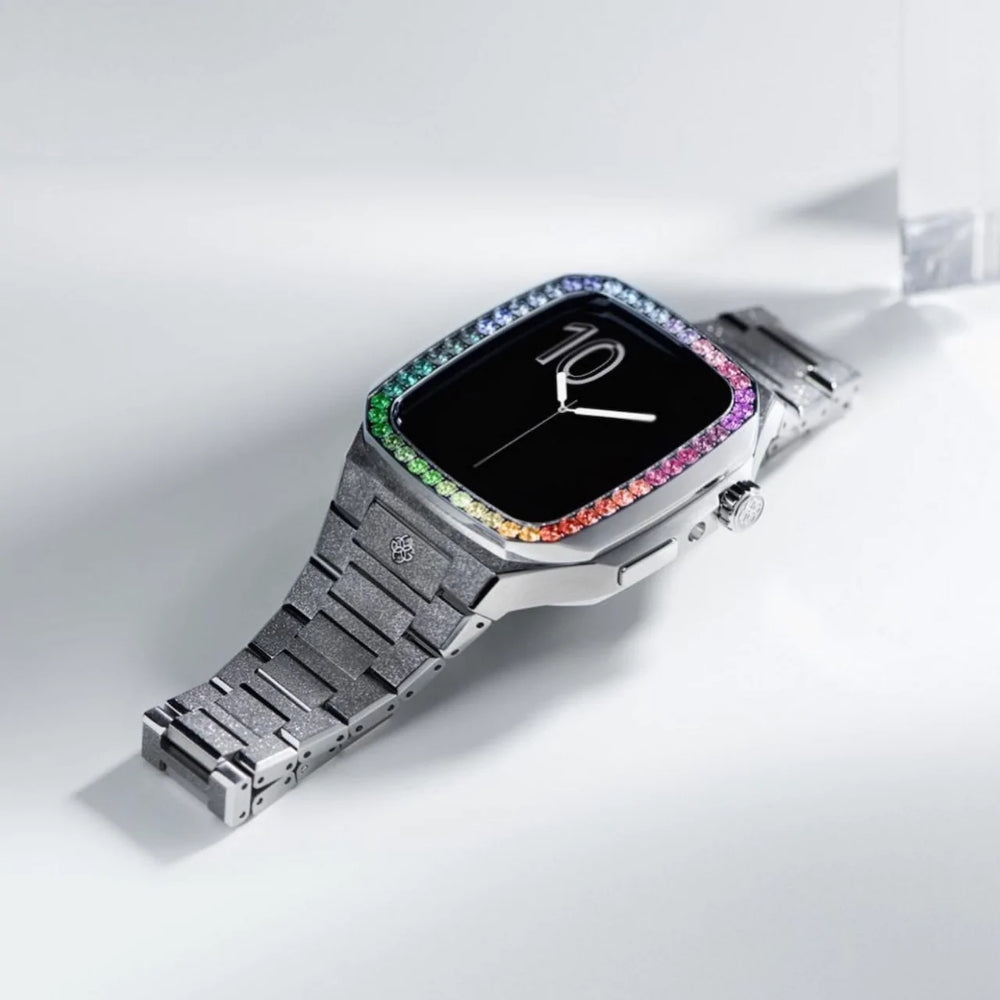 GOLDEN CONCEPT ゴールデンコンセプト Apple Watch 7/8 Case-EVF41 RAINBOW SILVER レインボー シルバー