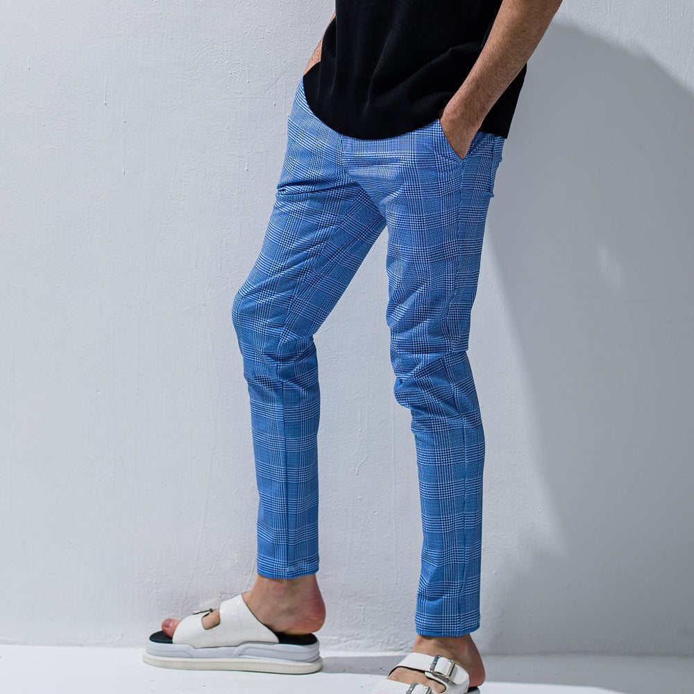 RESOUND CLOTHING リサウンド クロージング パンツ CHRIS EASY check PANTS RC28-ST-016 GLEN CHECKxBLUE