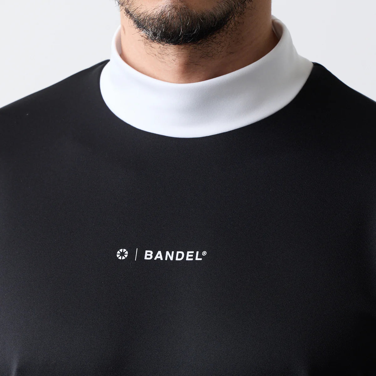 BANDEL GOLF バンデル ゴルフ バイカラー 長袖モックネック BLACK