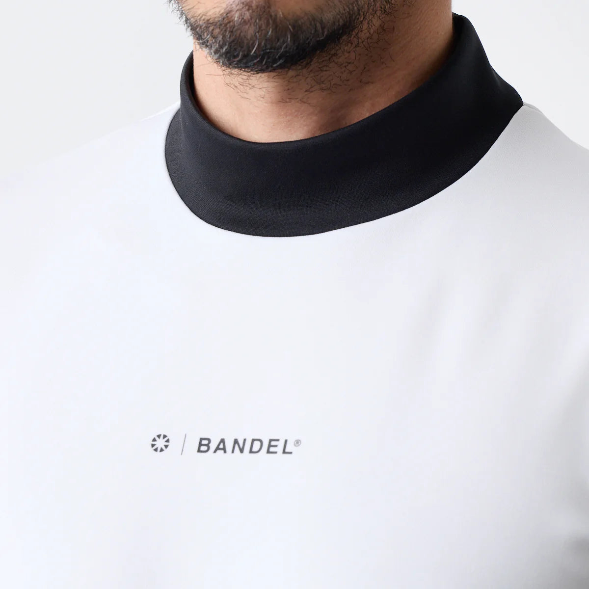 BANDEL GOLF バンデル ゴルフ バイカラー 長袖モックネック WHITE