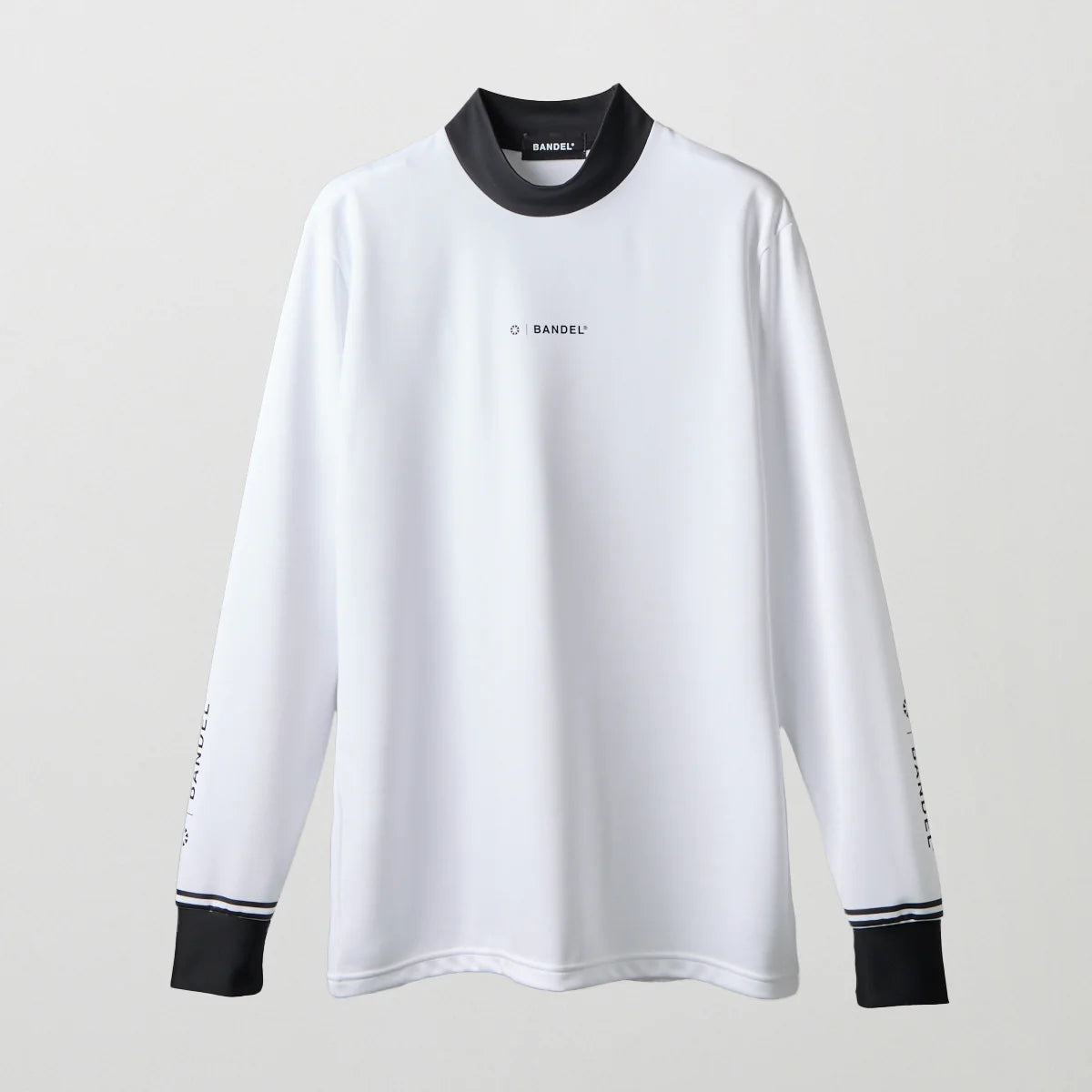 BANDEL GOLF バンデル ゴルフ バイカラー 長袖モックネック WHITE