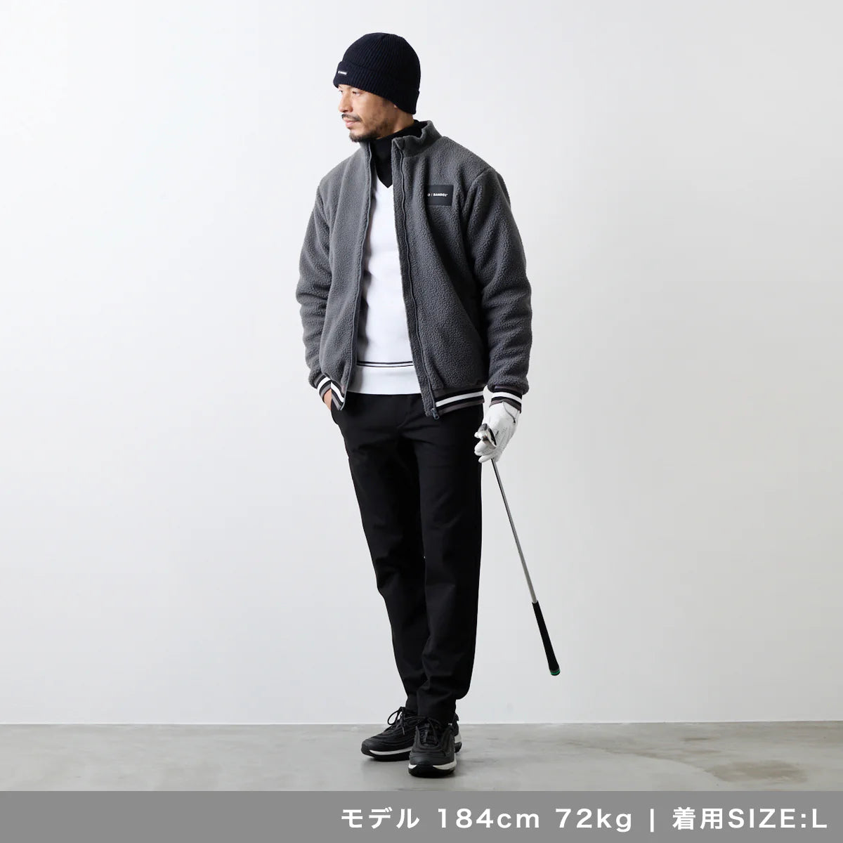 BANDEL GOLF スタンドカラー フリースブルゾン GREY