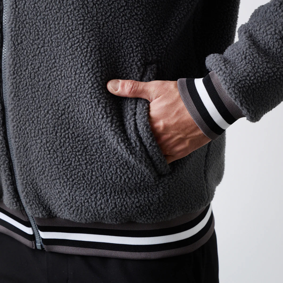 BANDEL GOLF スタンドカラー フリースブルゾン GREY