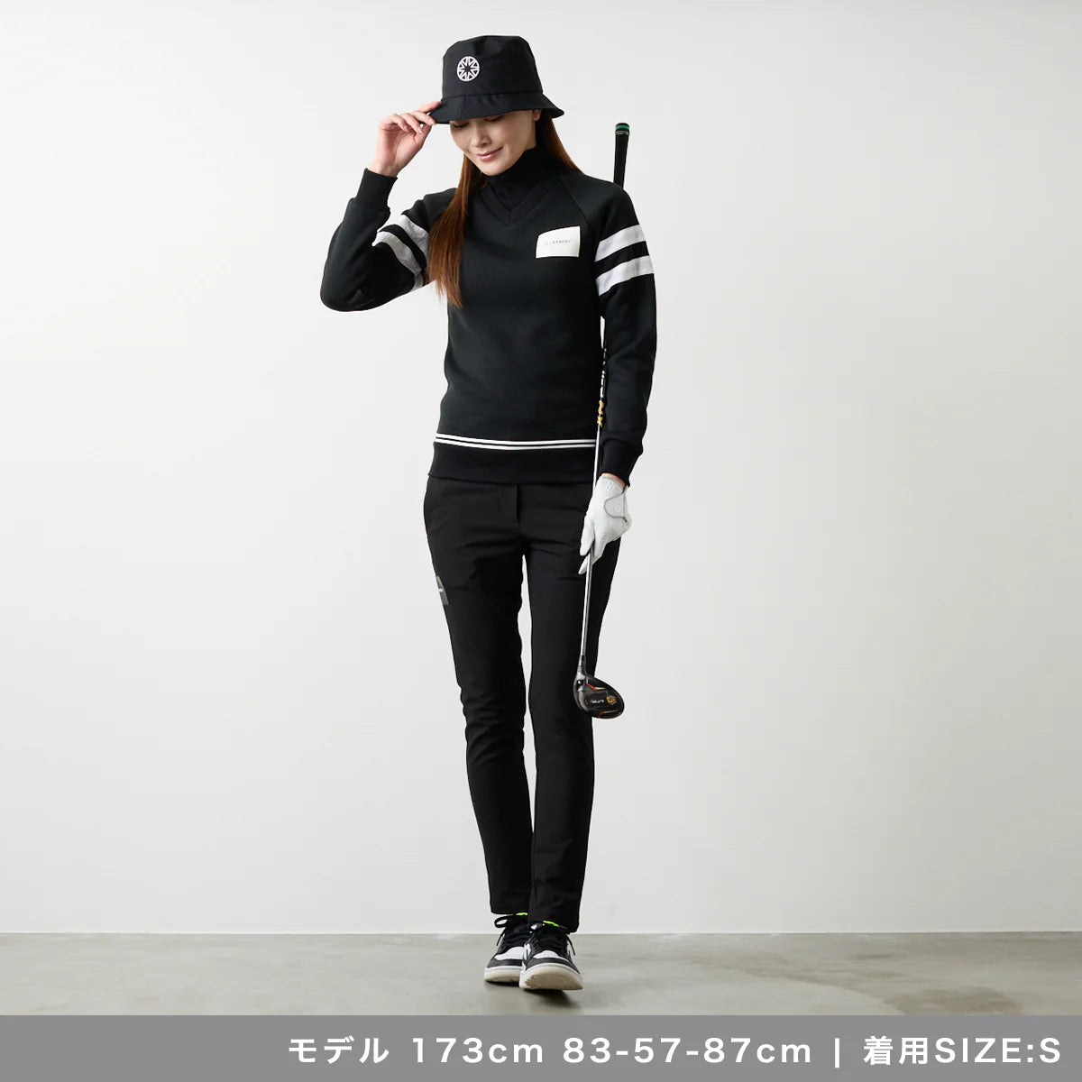BANDEL GOLF ウィメンズ レイヤード ハイネックニット BLACK