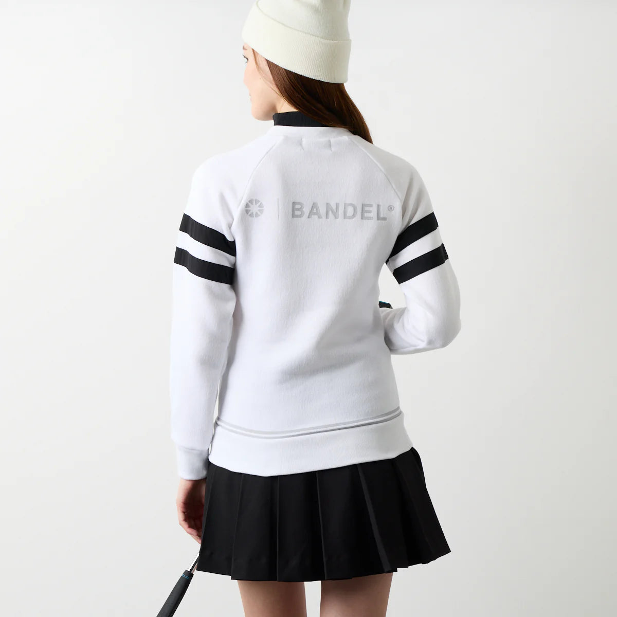 BANDEL GOLF ウィメンズ レイヤード ハイネックニット WHITE
