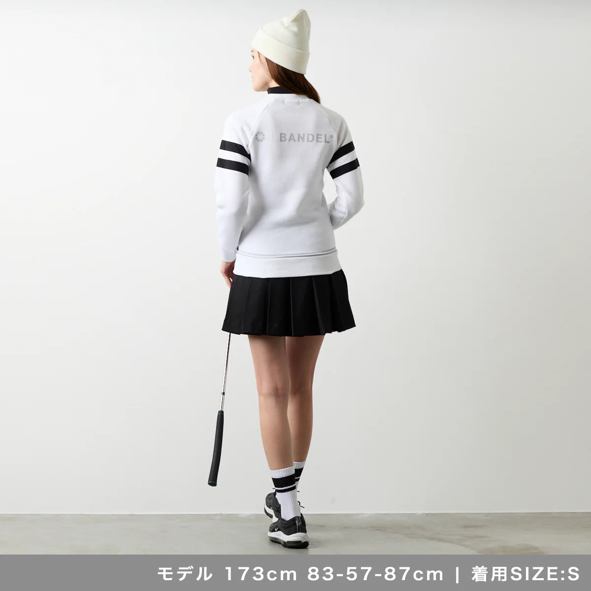BANDEL GOLF ウィメンズ レイヤード ハイネックニット WHITE