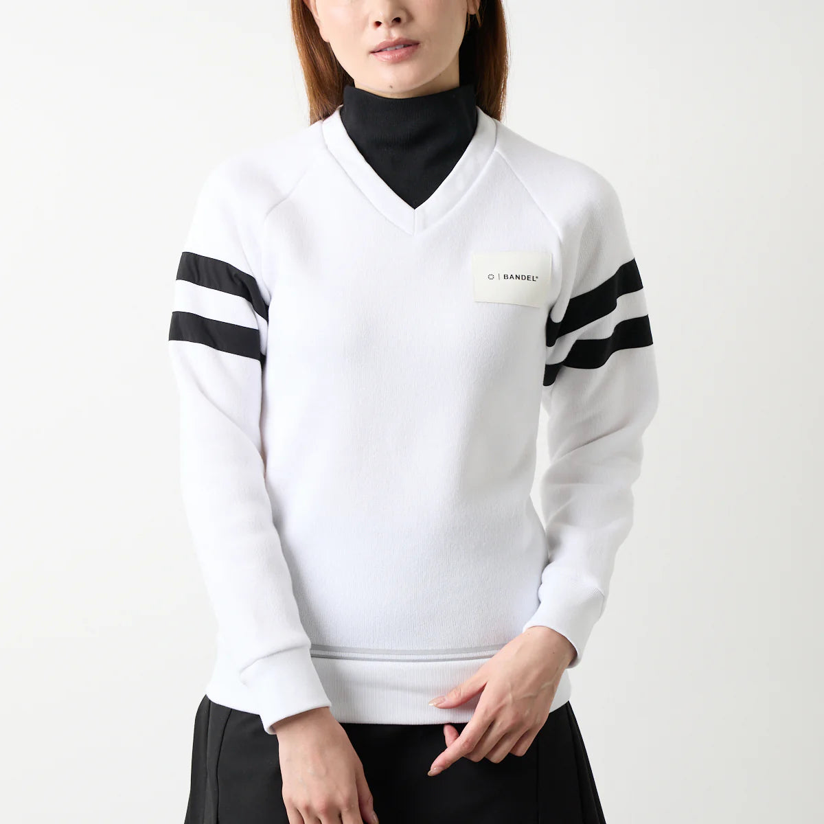 BANDEL GOLF ウィメンズ レイヤード ハイネックニット WHITE