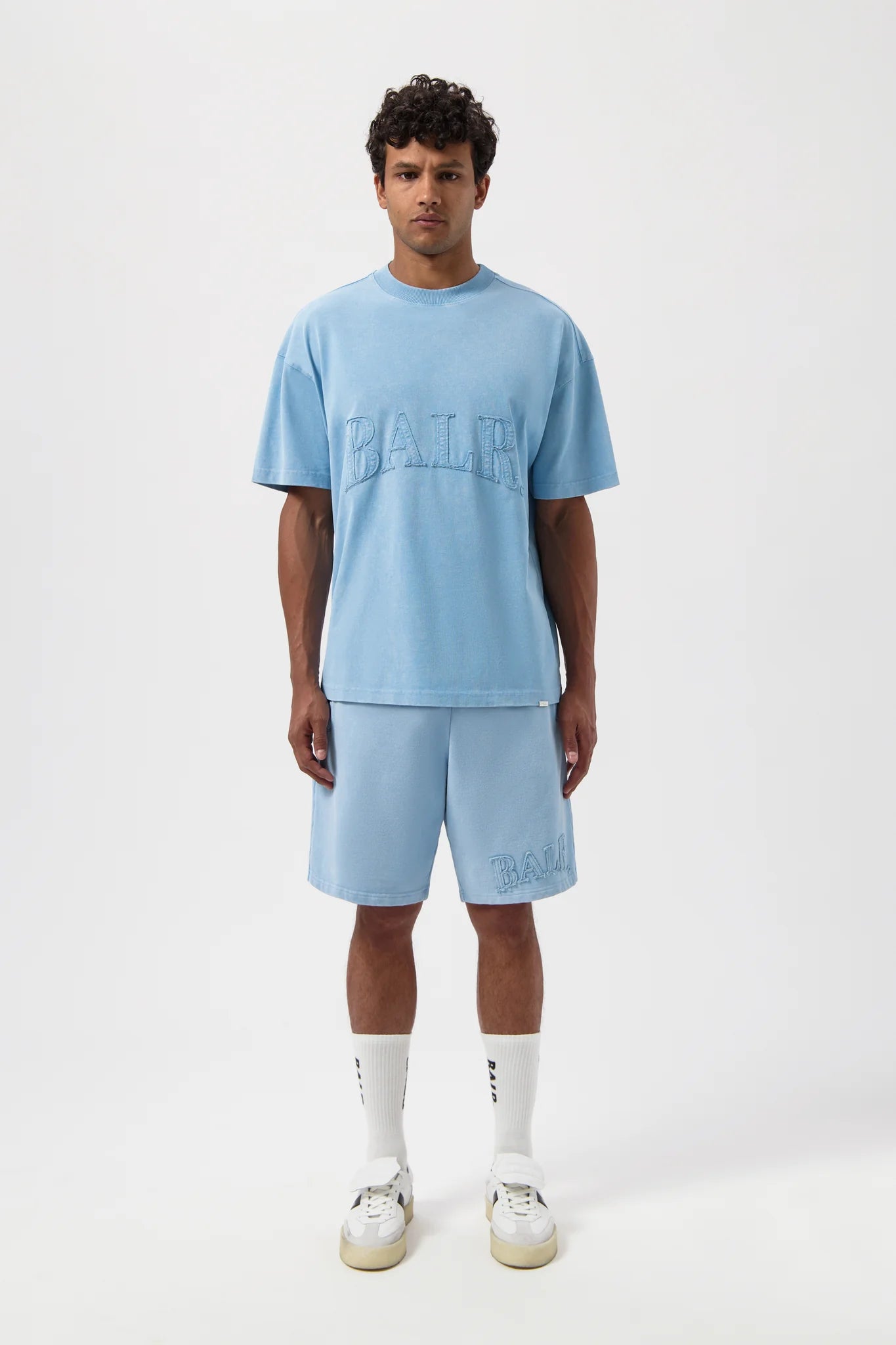 BALR. URBAN WASHED BOX T-SHIRT-BREEZE BLUE