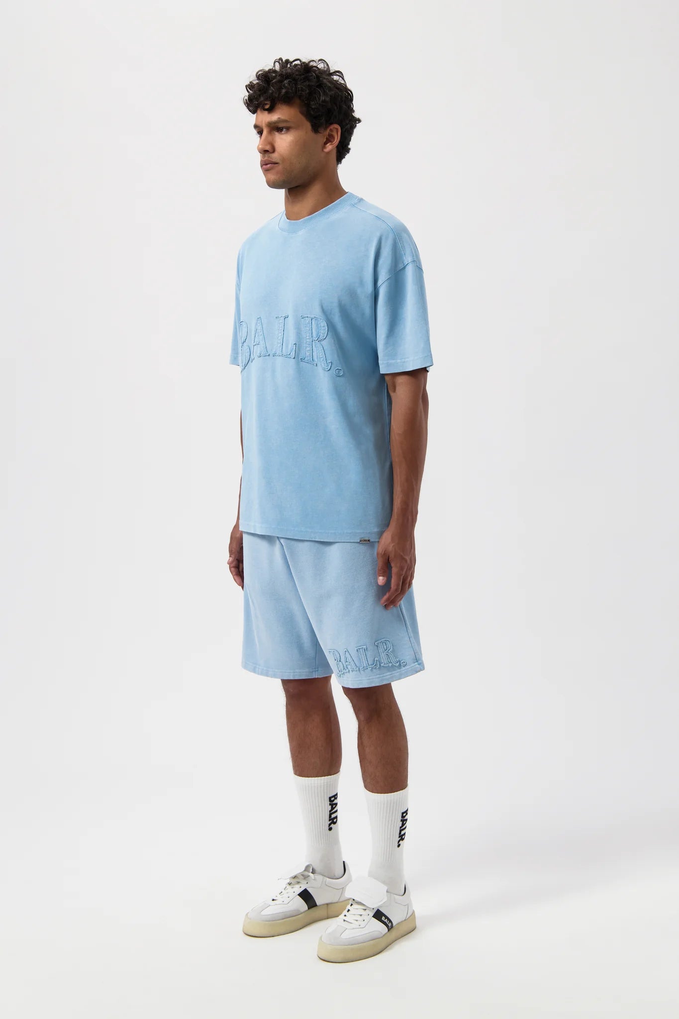 BALR. URBAN WASHED BOX T-SHIRT-BREEZE BLUE