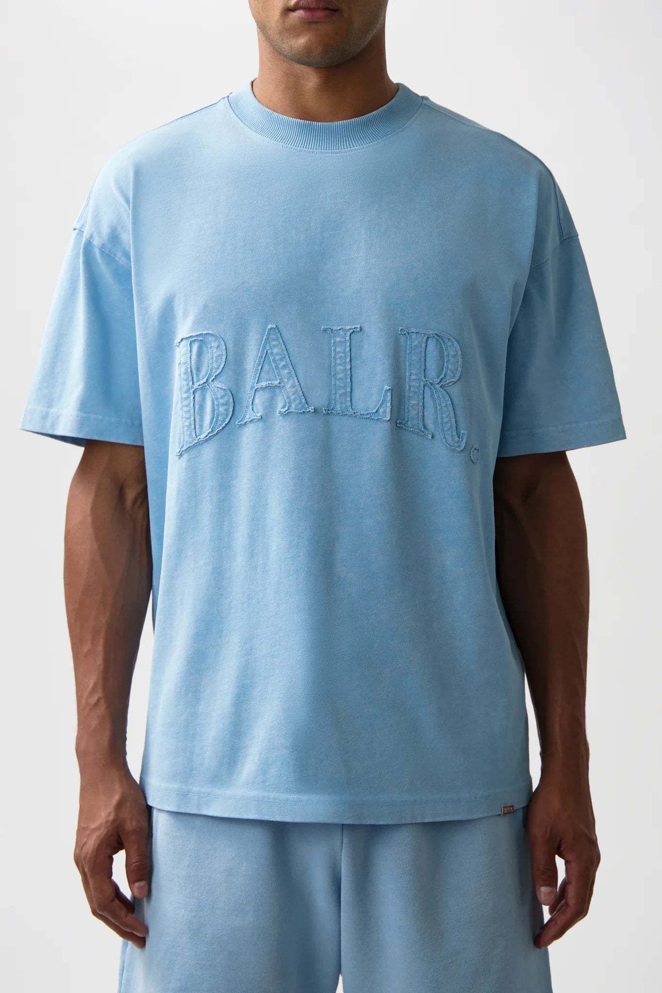 BALR. URBAN WASHED BOX T-SHIRT-BREEZE BLUE