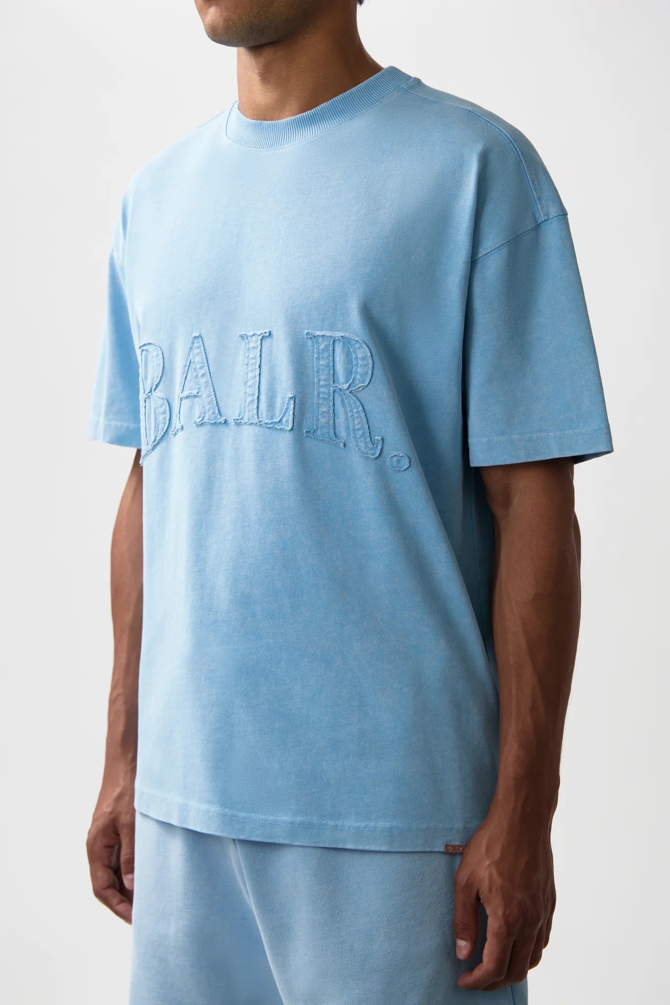 BALR. URBAN WASHED BOX T-SHIRT-BREEZE BLUE