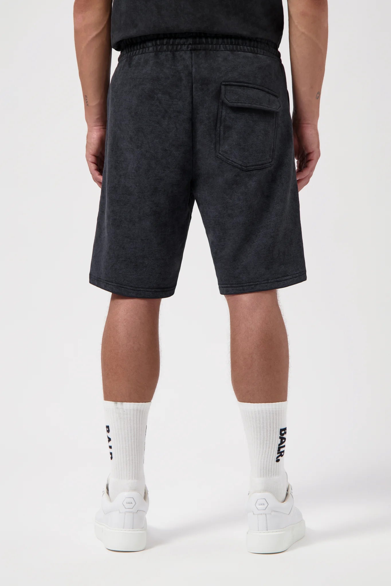 BALR. URBAN WASHED SWEAT SHORTS-JET BLACK