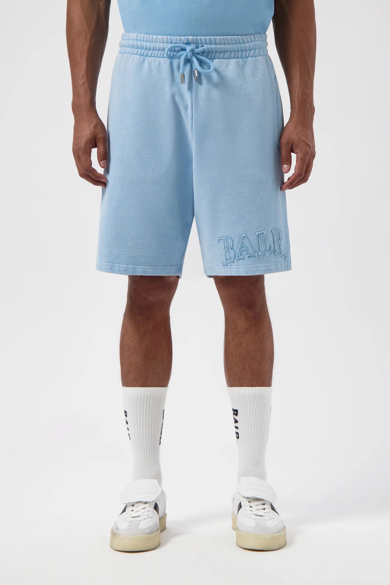 BALR. URBAN WASHED SWEAT SHORTS-BREEZE BLUE