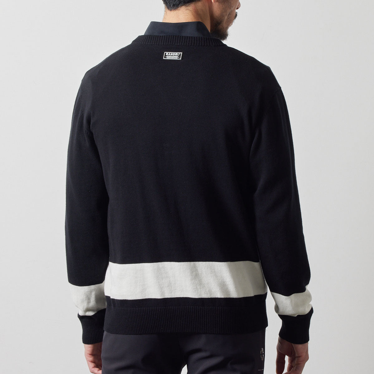 BICOLOR CREWNECK KNIT BGS-4ABCNK ニット コットン 100% / BLACK×WHITE