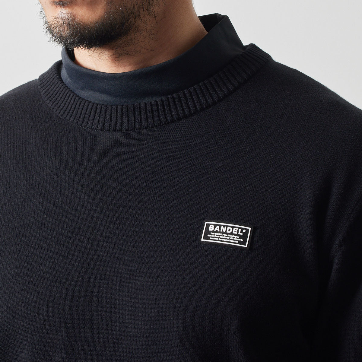 BICOLOR CREWNECK KNIT BGS-4ABCNK ニット コットン 100% / BLACK×WHITE