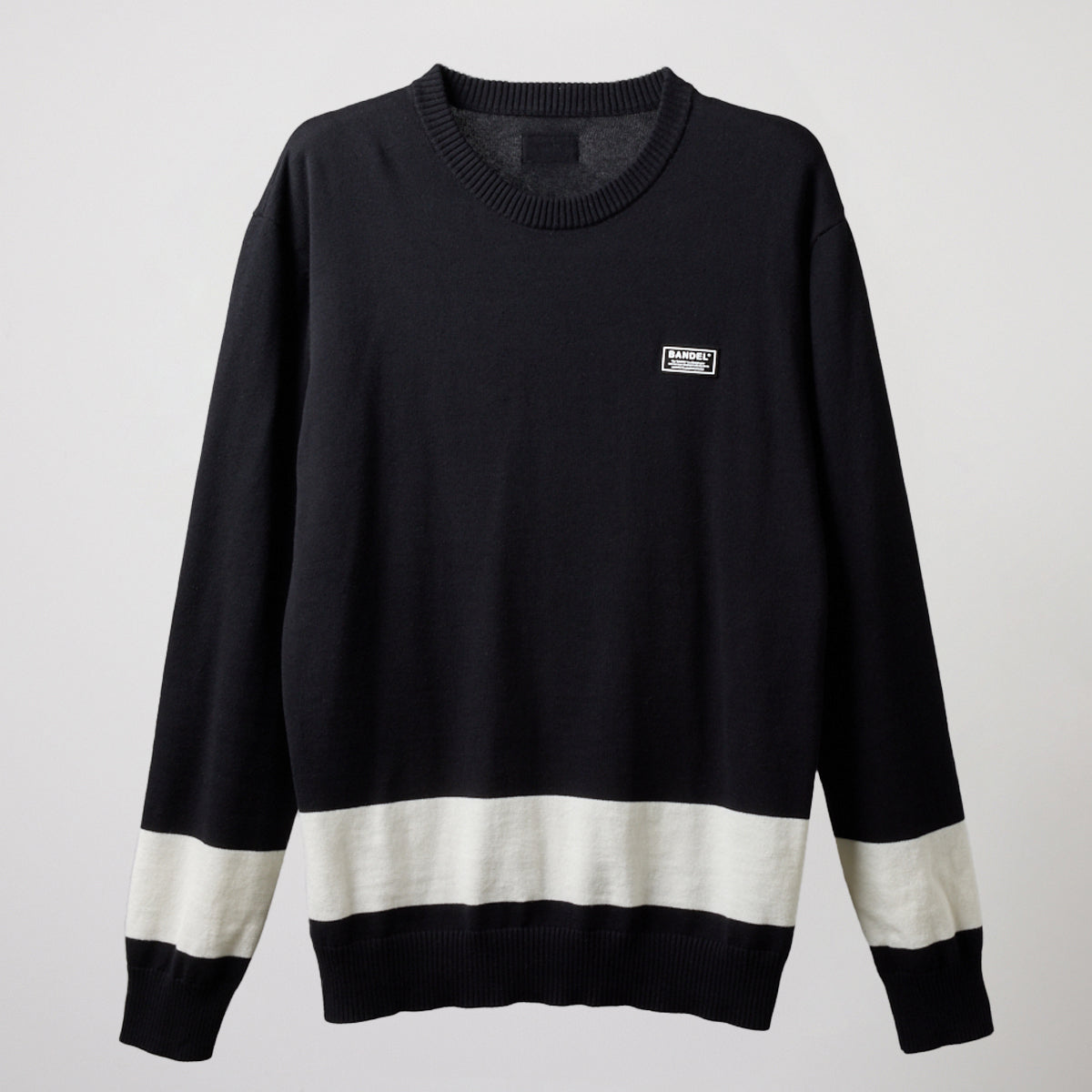 BICOLOR CREWNECK KNIT BGS-4ABCNK ニット コットン 100% / BLACK×WHITE