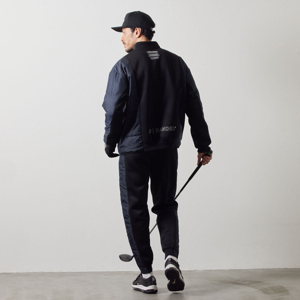 PUFFER SLEEVE HALF ZIP BLOUSON BGS-4APSHB ブルゾン ハーフジップ 軽量 保温 中綿 動きやすい ルーズフィット セットアップ / BLACK