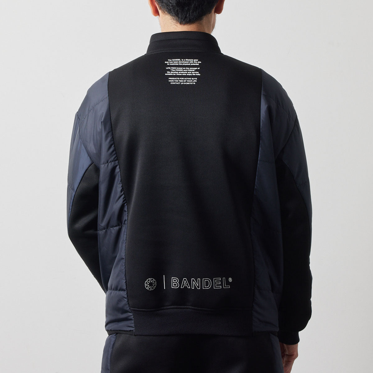 PUFFER SLEEVE HALF ZIP BLOUSON BGS-4APSHB ブルゾン ハーフジップ 軽量 保温 中綿 動きやすい ルーズフィット セットアップ / BLACK