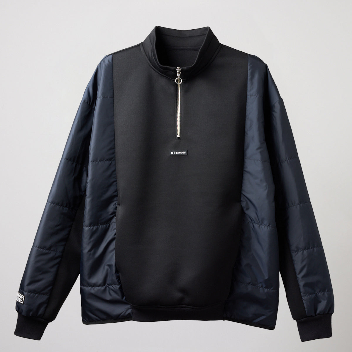 PUFFER SLEEVE HALF ZIP BLOUSON BGS-4APSHB ブルゾン ハーフジップ 軽量 保温 中綿 動きやすい ルーズフィット セットアップ / BLACK